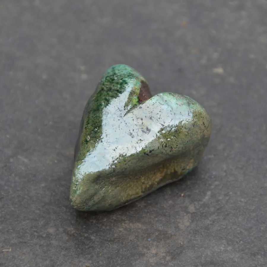 Hjärta i Raku | Grönt - Bild 2